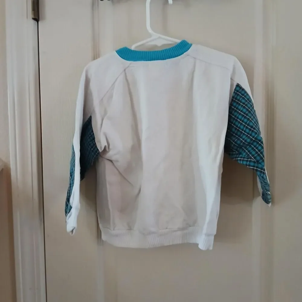 Vintage 90s OshKosh B'gosh Colorblock Plaid Henley Sweatshirt Oshkosh Crest 3T